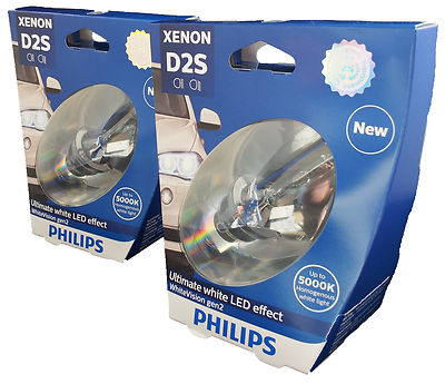 D2S PHILIPS  WhiteVision 5000K 85122WHV2S1  Xenon Scheinwerfer +120% 2er Set