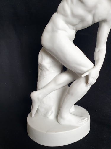 Greek discus launcher porcelain Olympics 30cm, discobolos white damaged - Picture 10 of 19