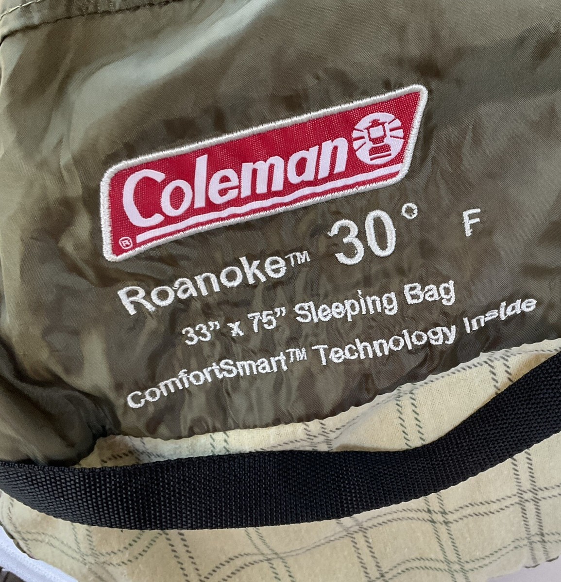 2-Coleman Sleeping Bags 33”x79” Padded Blue /Plaid Cotton Roanoke