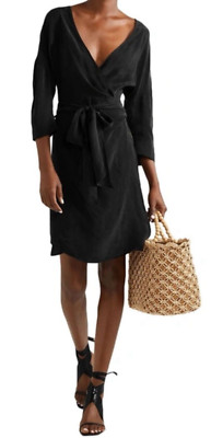 envelope 1976 dress San Diego Black Wrap Quiet Luxury Minimalist Sz 40 NWT $515