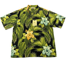 Tommy Bahama Mens 'Special Rum Camp' Hawaiian Green 100 Silk Aloha Shirt XL