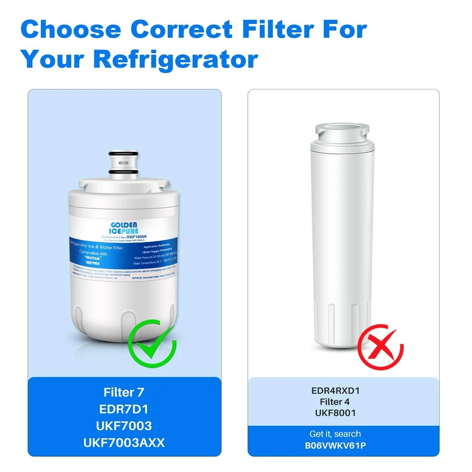 RWF1600A Water Filter Fit for AS229CSBGB, UKF7002, EDR7D1, WF288, EFF-6014A - Image 2 of 4