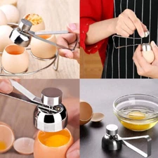 US 2 Pack Stainless Steel Egg Shell Opener Topper Cutter Cracker Knocker Tool