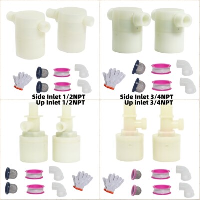 2pcs Water Float Valve  1/2NPT / 3/4NPT Thread Float Valve Tank Float Valve