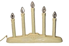 Vintage 5 Lights Window CANDOLIER Christmas Electric Flickering Flame CANDLES