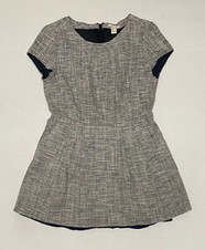 Forever 21 Dress Womens L Short Sleeve Sheath Career Preppy Black White 6B