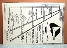 GLIDING WING BALSA FREE FLIGHT MODEL AIRPLANE PLANS 18" WINGSPAN