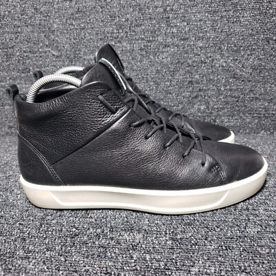 Ecco Soft 8 Womens US 7 EU 38 High Top Black Leather Upper Lace Up Shoes