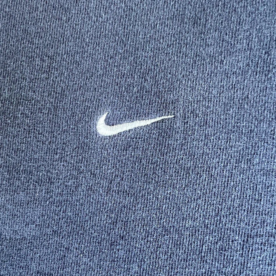 Sudadera de Colección Años 90 Nike Etiqueta Blanca Desteñida Azul Marino Distress Cuadrada Cuello Redondo XL Foto 3 de 4