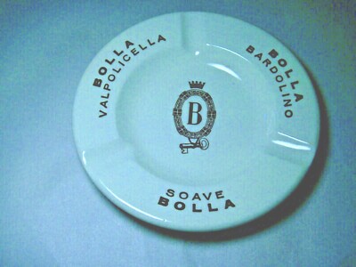 VINTAGE CERAMIC WINE ASHTRAY 5.25'' BOLLA VALPOLICELLA BARDOLINO SOAVE MADE USA