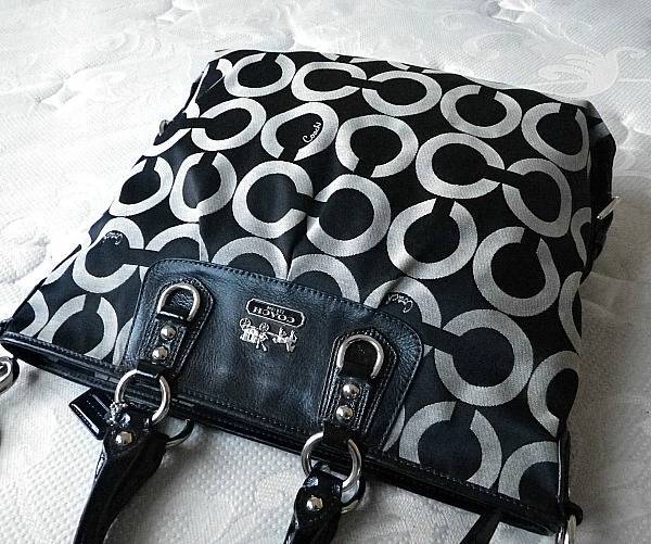 COACH マディソン オプアート トートバッグ 2way y2k 12963 EUC COACH MADISON BLK AND WHITE OP ART C JULIANNE TOTE BAG PURSE