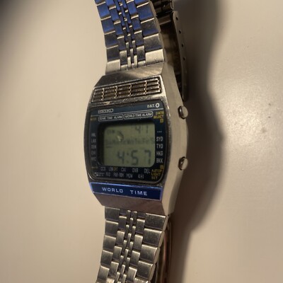 Vintage Seiko World Time 1979 Digital Quartz Original Bracelet