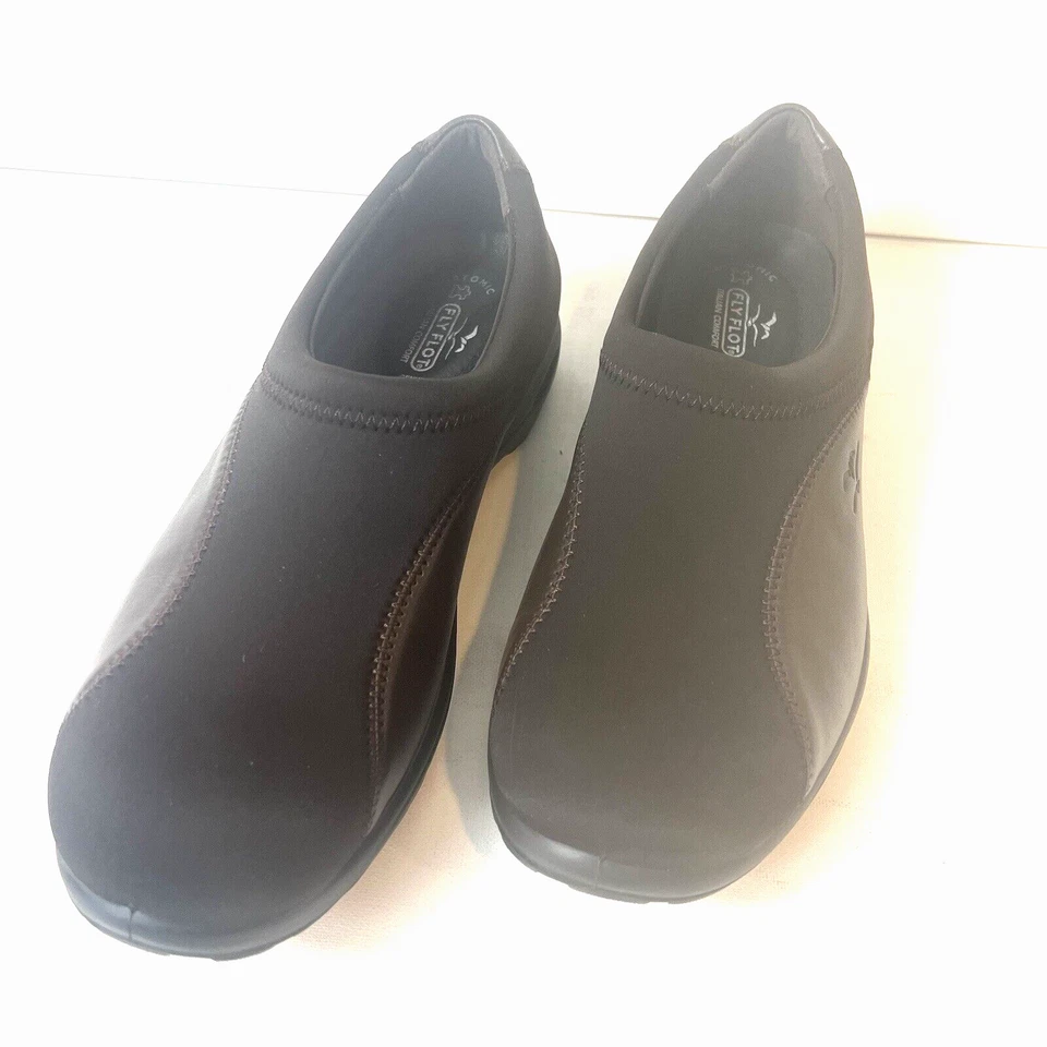 FLY FLOT Anatómico Anti Choques Cuero Marrón/Lycra Sin Cordones Para Mujer EU 42 US 11.5 Foto 2 de 4
