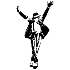 Michael jackson ballo dance adesivi murali wal sticker cropped pvc black 1 PZ.