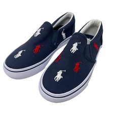 Polo Ralph Lauren Big Boys Size 4 Keaton Slip On All Over Pony Shoes New