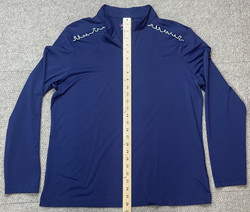Lillie grün blau Damen 1/4 Zip Langarm Golf Pullover Gr. XL - Bild 6 von 10