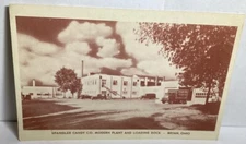 VTG POSTCARD OF SPANGLER CANDY CO MODERN PLANT & LOADING DOCK BRYAN OHIO