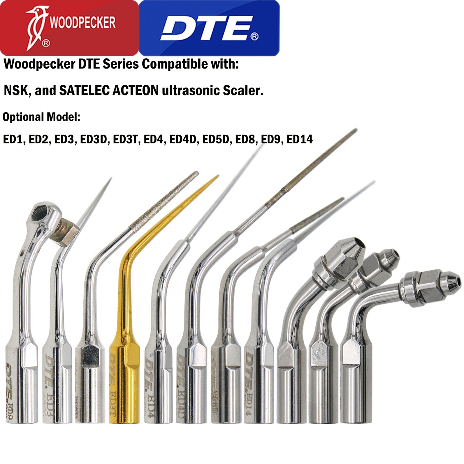 Porte-fraise ED9 Pour Détartreur Ultrasonique Dentaire - Compatible NSK, Satelec - Marque Woodpecker