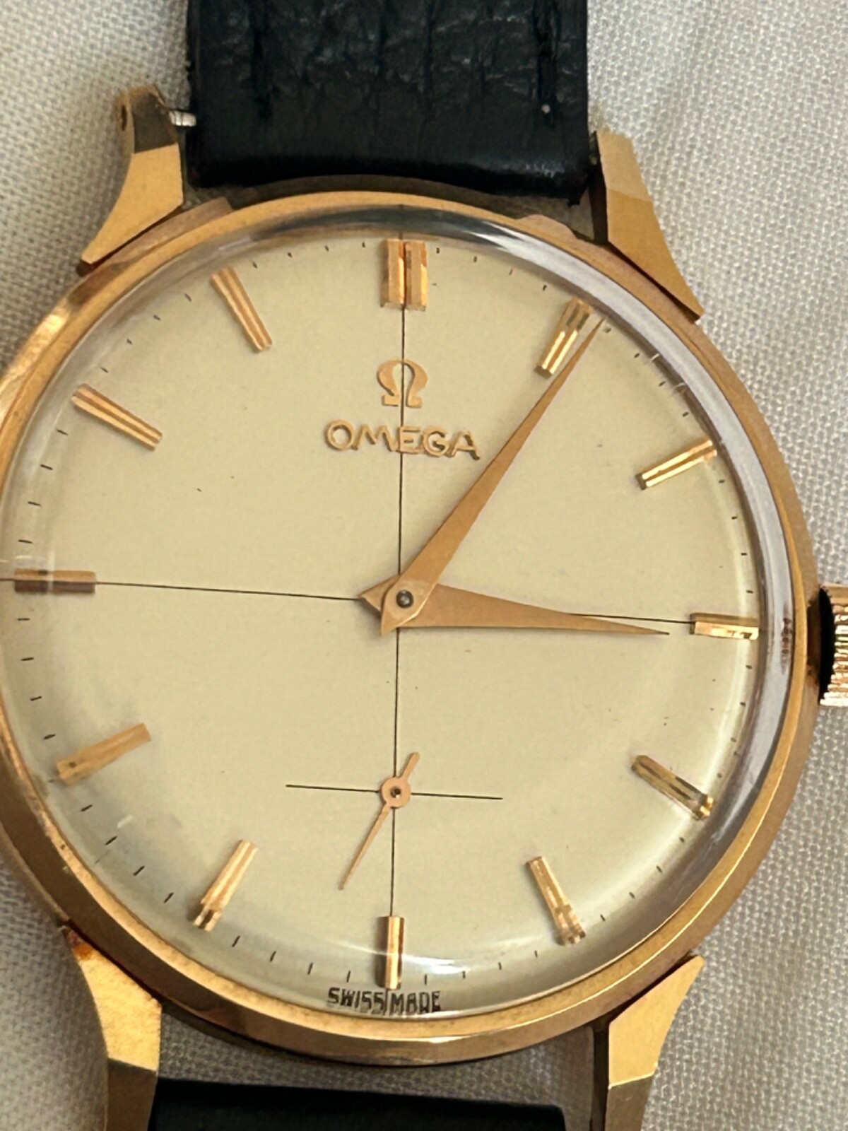 Vintage Omega 18K Solid Rose Gold Manual 37mm Case-Super rare image 7