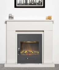 Galleon Fireplaces Castor Remote Electric Stove Fireplaces - White for sale  online | eBay