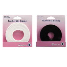 Hemline 2m x 8mm Featherlite Boning Bawełna pokryta
