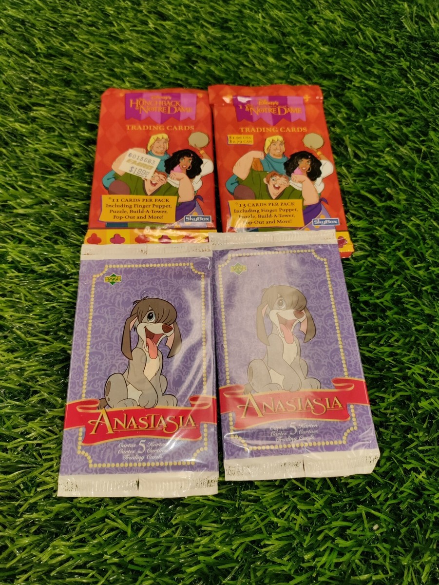The Hunchback of Notre Dame & Anastasia Trading Cards 4 UNOPENED