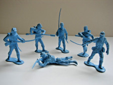 Marx Civil War Union Infantry Light Blue 6 Assorted Figures Vintage Toy Soldiers