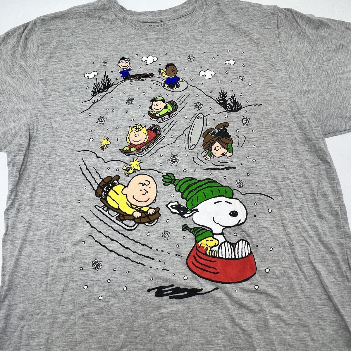 Peanuts Snoopy Woodstock Snow Winter Fun Shirt UNISEX XL | eBay