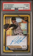 2024 Bowman Chrome Prospect Auto Yellow Refr #CPA-PS Paul Skenes /75 PSA 9 MINT