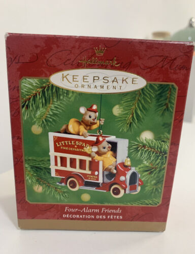 Hallmark Keepsake Ornament Four-Alarm Friends 2001 Christmas Mice Mouse - Picture 1 of 4