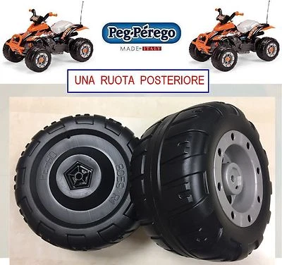 PEG PEREGO RUOTA POSTERIORE un pezzo CORRAL T-REX 12 VOLT -nuovo-Italia