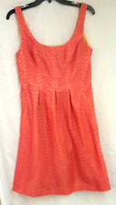 Nine West Coral Fit & Flare Crochet Overlay Women's Dress Size 6 Sleeveless