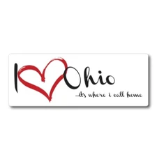 I Love Ohio, It's Where I Call Home US State Magnet Decal, 3x8 In Automotive