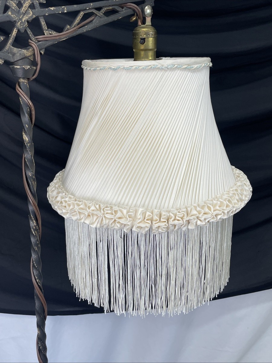 Vtg Handmade Uno Bridge Floor Lamp SHADE Victorian Art Deco Fringe
