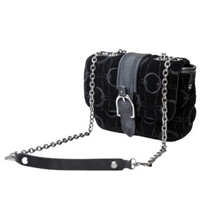 服饰鞋包精选：New Longchamp Amazone Black Velour 女款 Crossbody Bag 10022674001