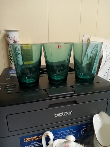 Iittala Crystal Kartio Sea Blue 4.75" Tumblers Sold Separately