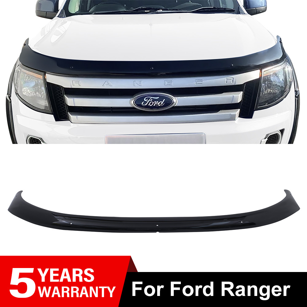 FOR FORD RANGER 2012-2014 BONNET WIND STONE DEFLECTOR PROTECTOR GUARD BRA BLACK