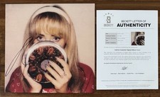 SABRINA CARPENTER SIGNED FRUITCAKE GREEN VINYL COVER AUTOGRAPH BECKETT BAS COA