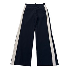 Athleta Luxe Gramercy Track Trousers Pants Black Wide Leg Pockets Womens Size 4