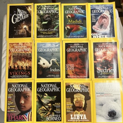 National Geographic Magazine Bundle Januar-December 2000 Complete Year Set