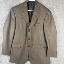 Gianfranco Ruffini Jacket Mens 43 Brown Herringbone Lambswool Cashmere Blazer