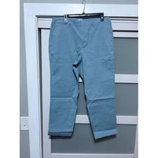 Ladies Lands' End Classic Ankle Pants Pale Slate Blue sz 14 NEW