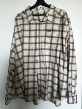 Columbia Cornell Woods Flannel Shirt Mens XXL Beige Black Plaid NWOT 
