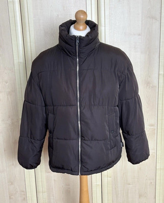 Pull & Bear Women's Black Full Zip Quilted Puffer Jacket - Ladies Size Large L