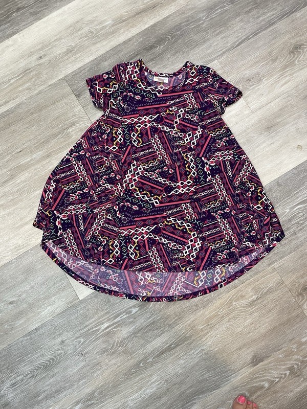 LulaRoe Scarlett Dress Girls Size 4 Purple Hi-Low