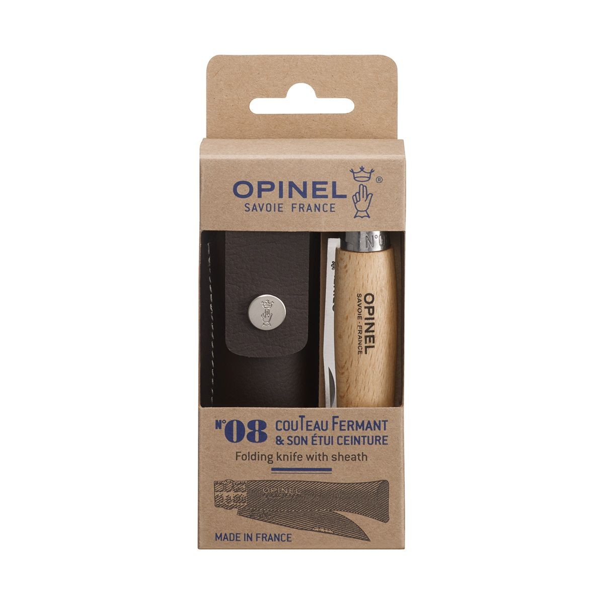 Couteau Opinel No 08 inox en bois de hêtre tradition