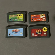 Lot Of 4 Nintendo Gameboy Advance Games Tak 2, Scooby Doo, Lets Ride, Nemo