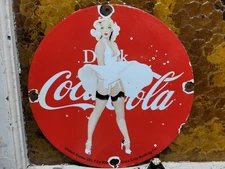 VINTAGE COCA COLA PORCELAIN SIGN SODA POP ADVERTISING COKE MARILYN MONROE WOMAN