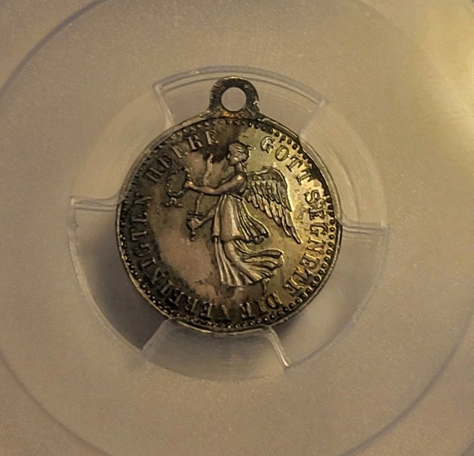 1915 Alemania-Imperio Medalla Zetzmann-1069 Ag, PCGS ESCUDO DE ORO MS63, Población 1 Foto 4 de 4