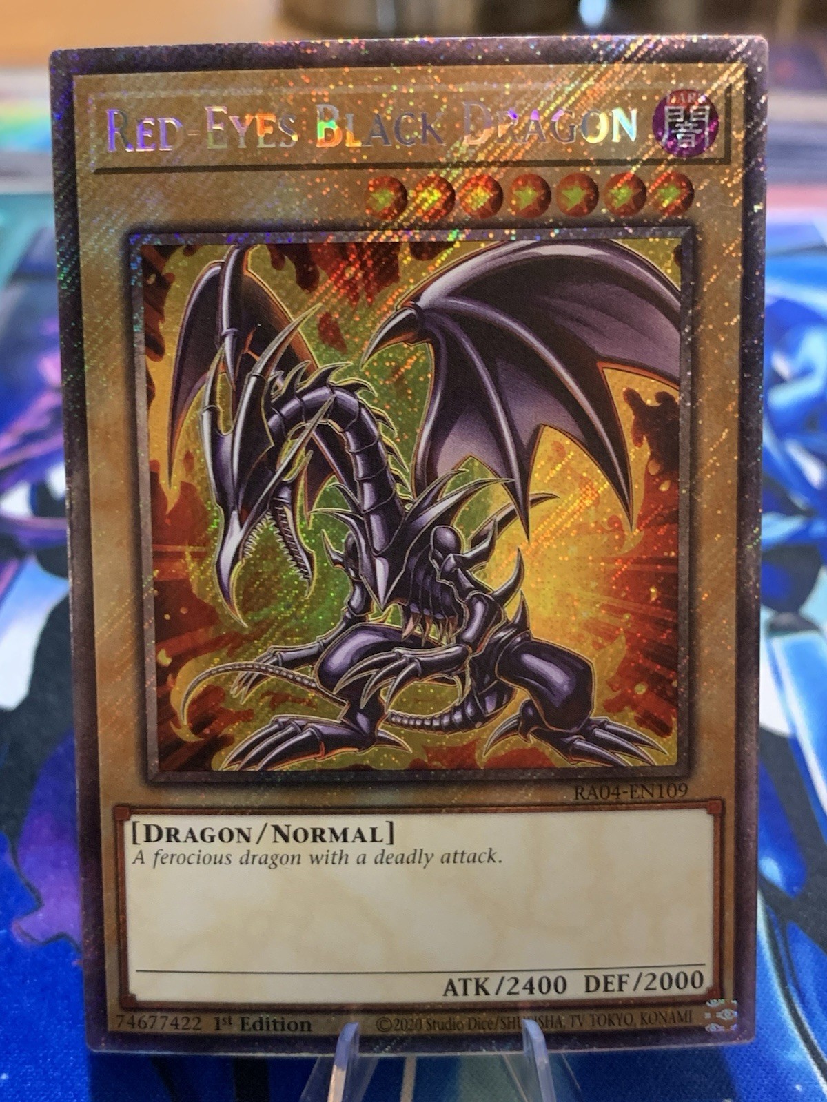 Red-Eyes Black Dragon 7th Art Platinum Secret Rare RA04-EN109 Quarter Century Stampede 1st Ed